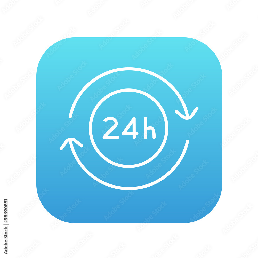 Service 24 hrs line icon. Service 24 hrs line icon.
