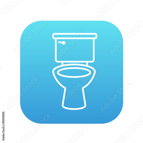 Lavatory bowl line icon.