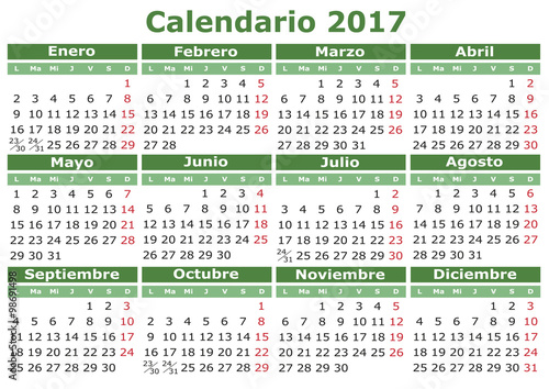 Spanish Calendar 2017