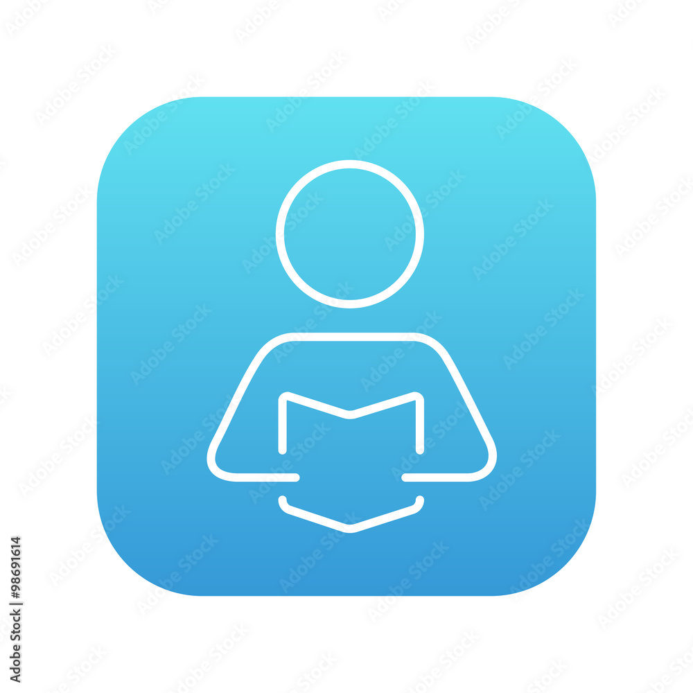 Man reading book line icon.