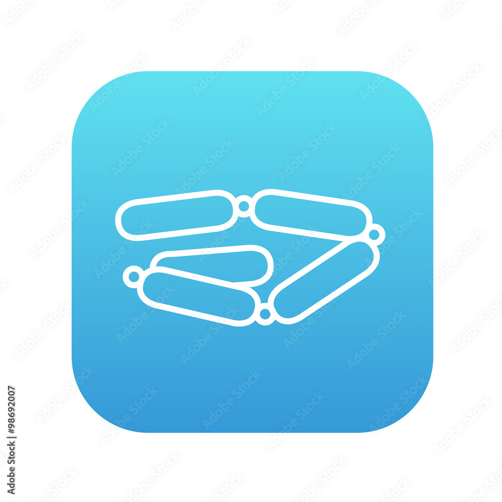 Chain of sausages line icon. Chain of sausages line icon.