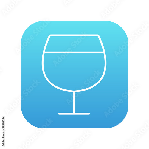 Glass of wine line icon.