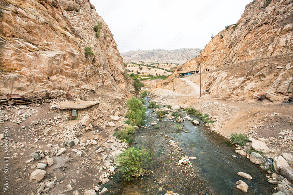 Obraz premium Mountain river in beautiful canyon, Middle East