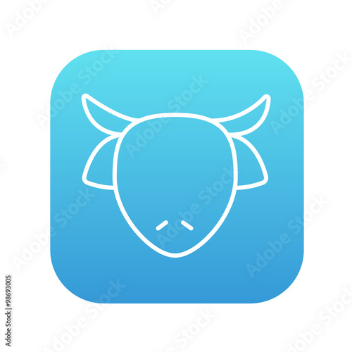 Cow head line icon.
