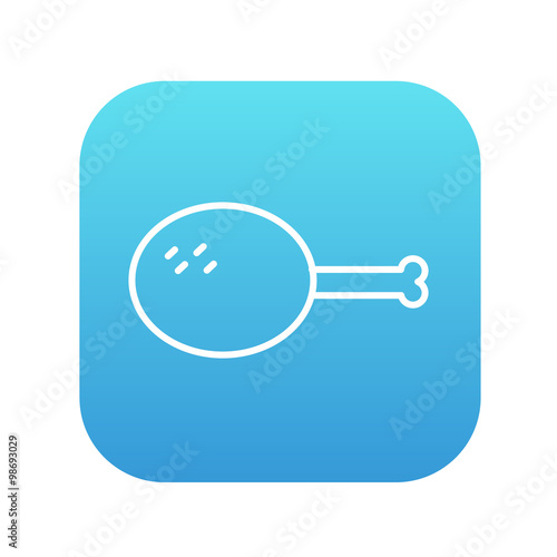Chicken leg line icon.