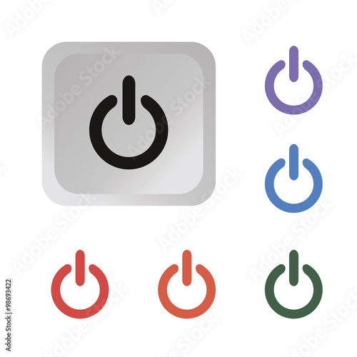 turn on off button power icon set