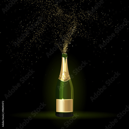 Champagne with Gold Confetti