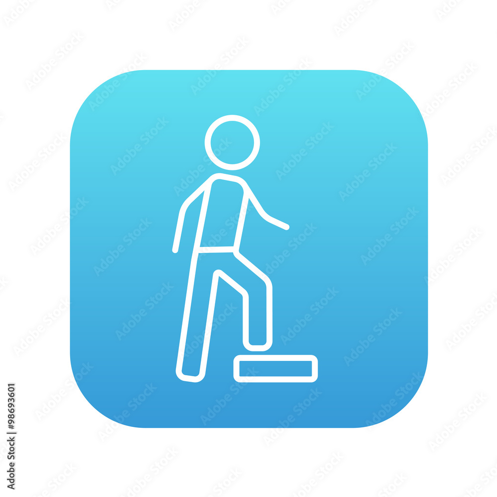 Man doing step exercise line icon. Man doing step exercise line icon.