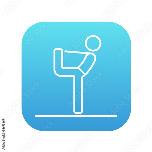 Man practicing yoga line icon.
