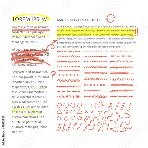 highlighter elements with text layout
