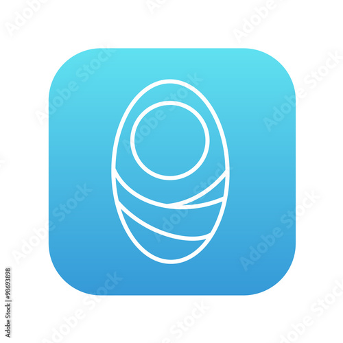 Infant wrapped in swaddling clothes line icon.
