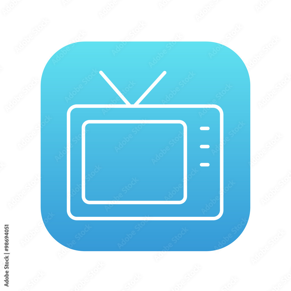 Retro television line icon. Retro television line icon.
