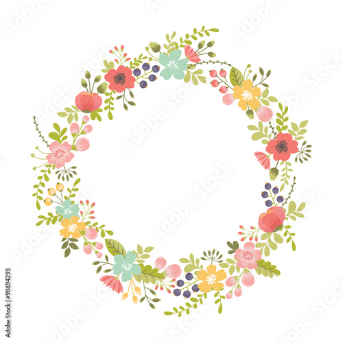 floral wreath isolated on white