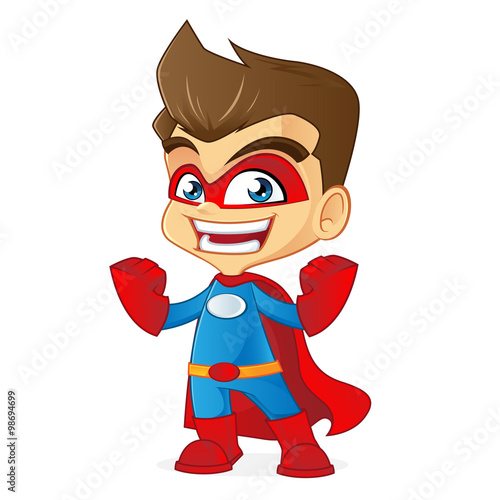 Cartoon illustration of a superhero