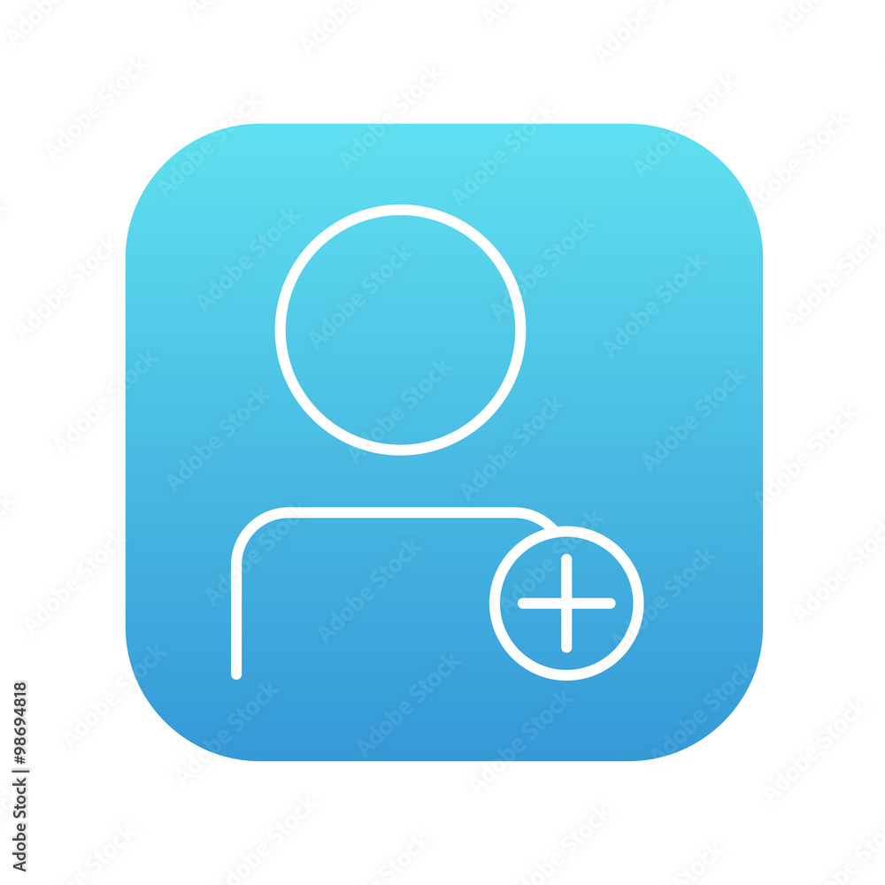 User profile with plus sign line icon. User profile with plus sign line icon.