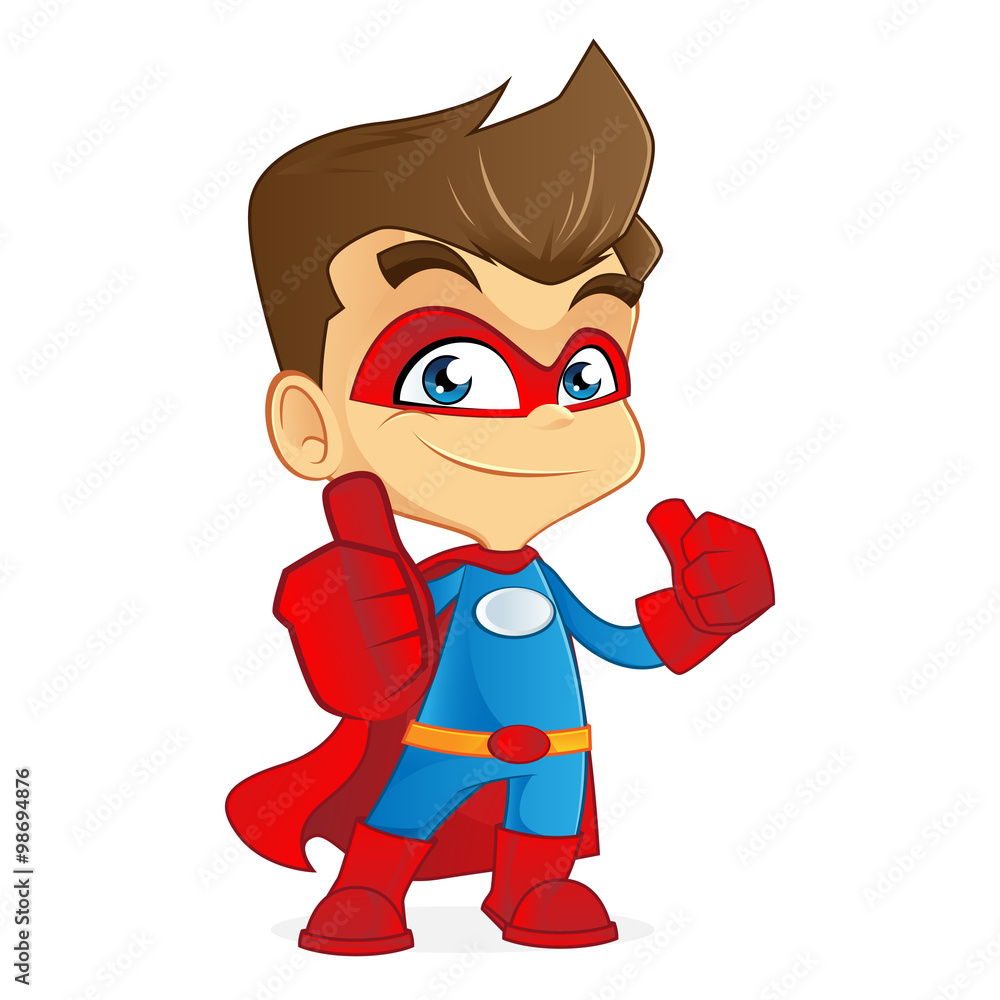 Cartoon illustration of a superhero Cartoon illustration of a superhero