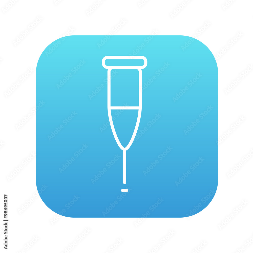 Crutch line icon. Crutch line icon.