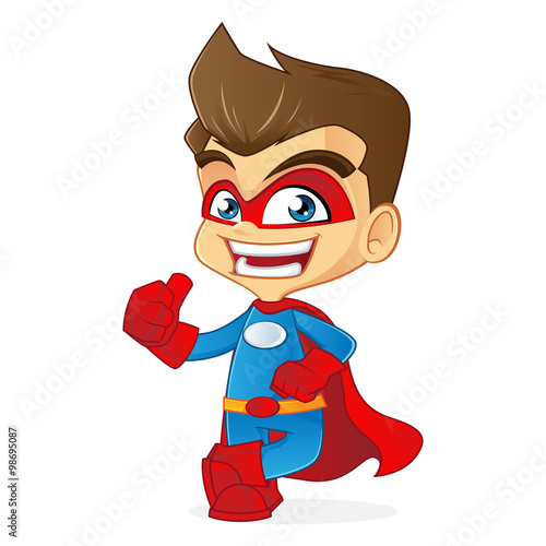 Cartoon illustration of a superhero