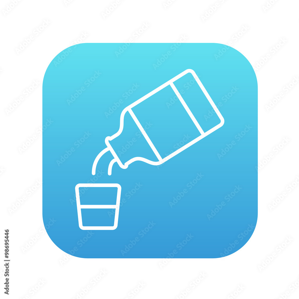 Medicine and measuring cup line icon. Medicine and measuring cup line icon.