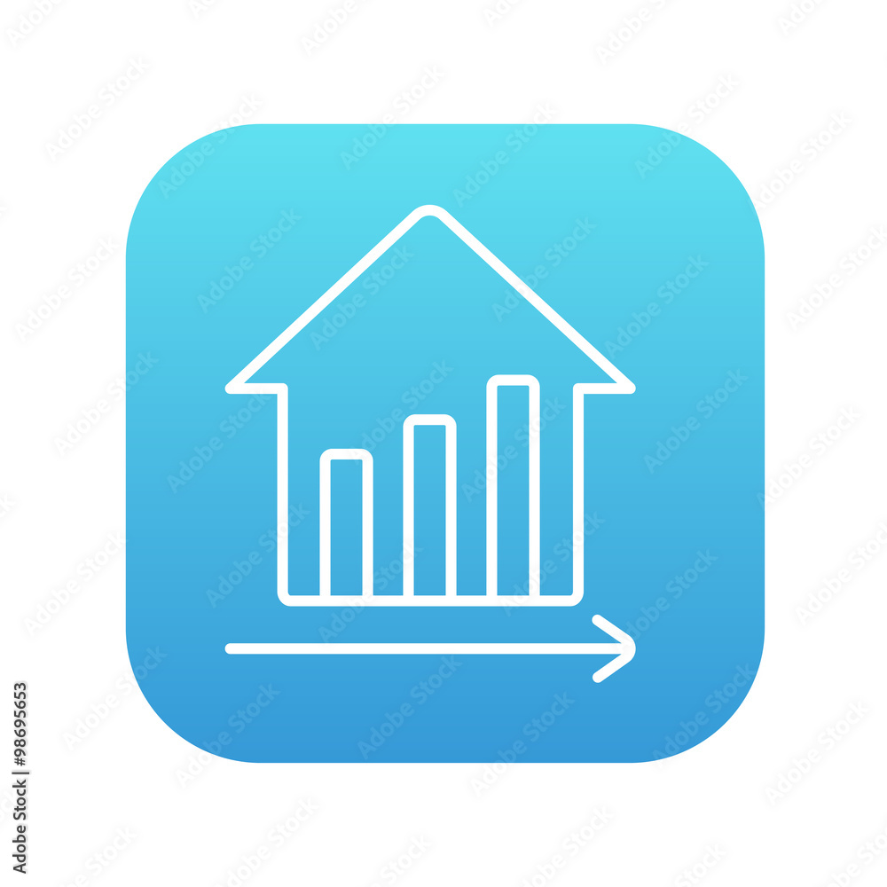 Graph of real estate prices growth line icon Graph of real estate prices growth line icon