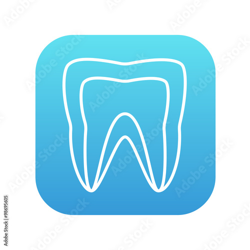 Molar tooth line icon.