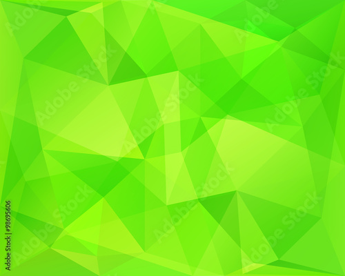 Abstract polygonal geometric background with neon green diagonal