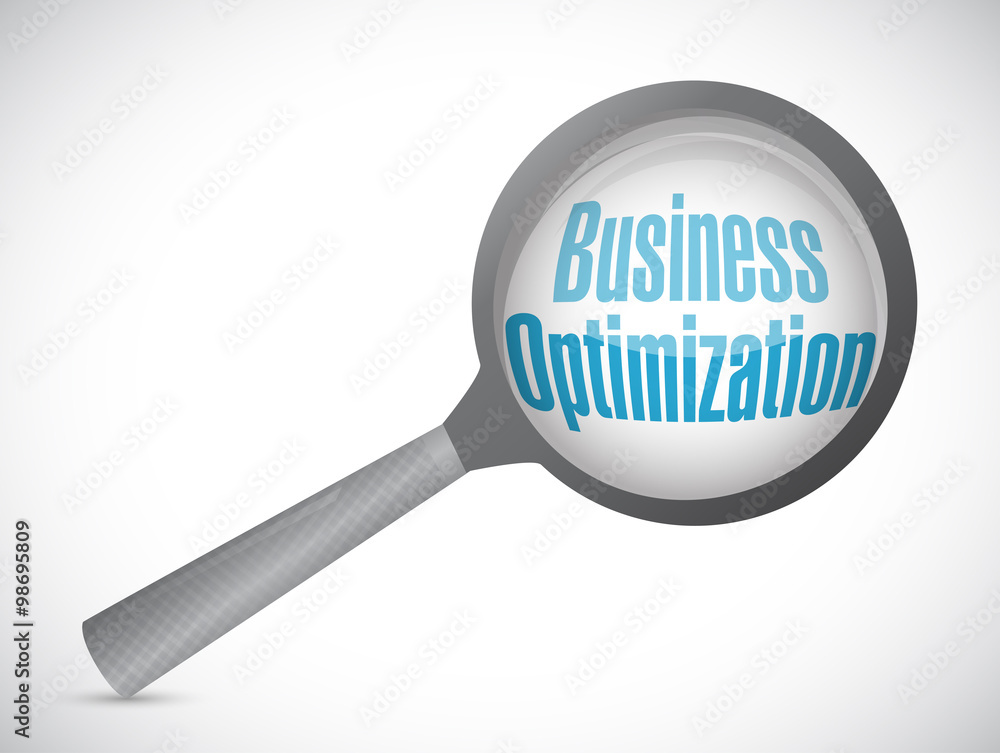 business optimization magnify sign concept business optimization magnify sign concept