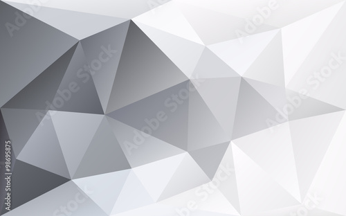 White and grey polygonal geometric background, right arrow trian