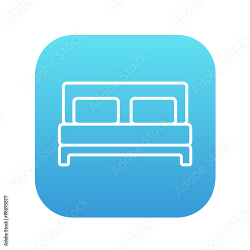 Double bed line icon.