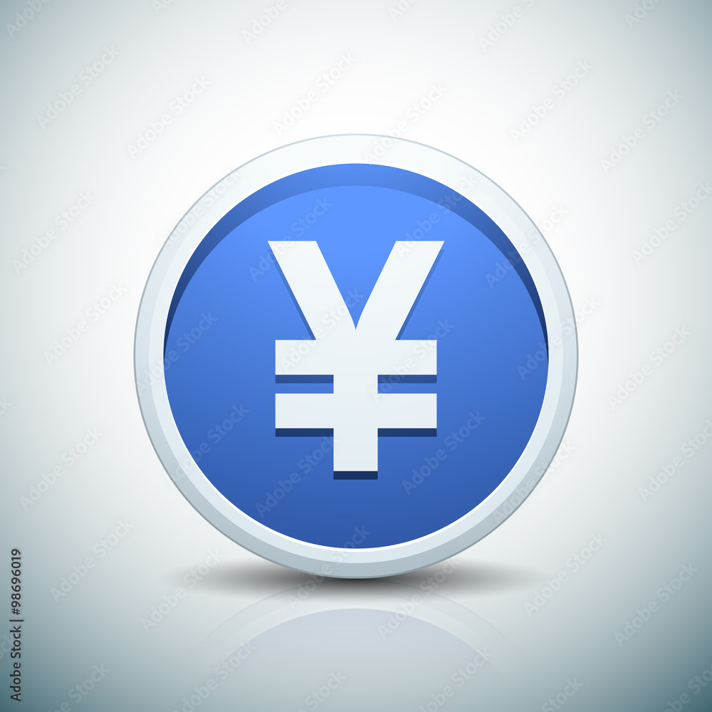 Fototapeta premium Japanese yen / Chinese yuan button