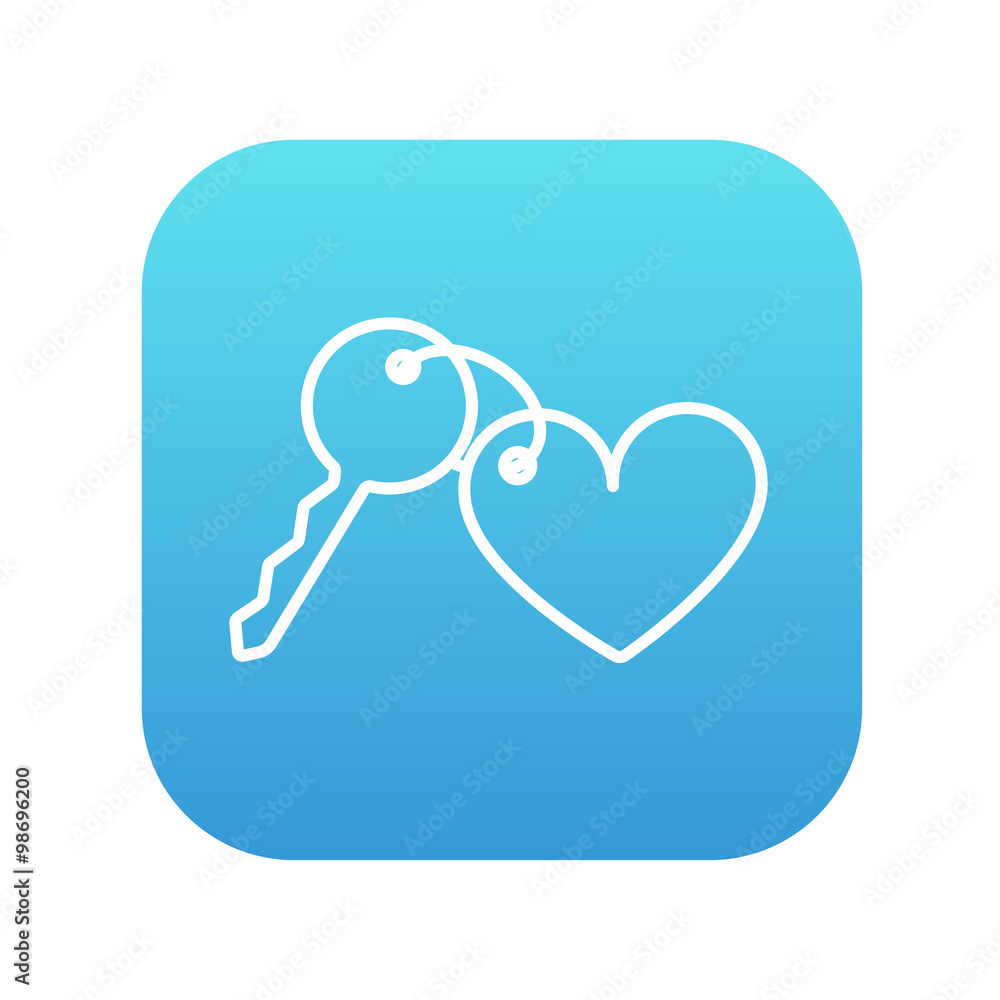 Trinket for keys as heart line icon. Trinket for keys as heart line icon.