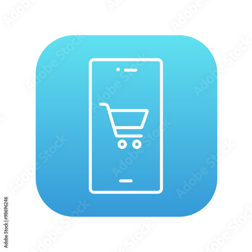 Online shopping line icon.