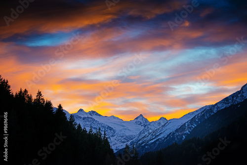  Alps in winter - sunset time