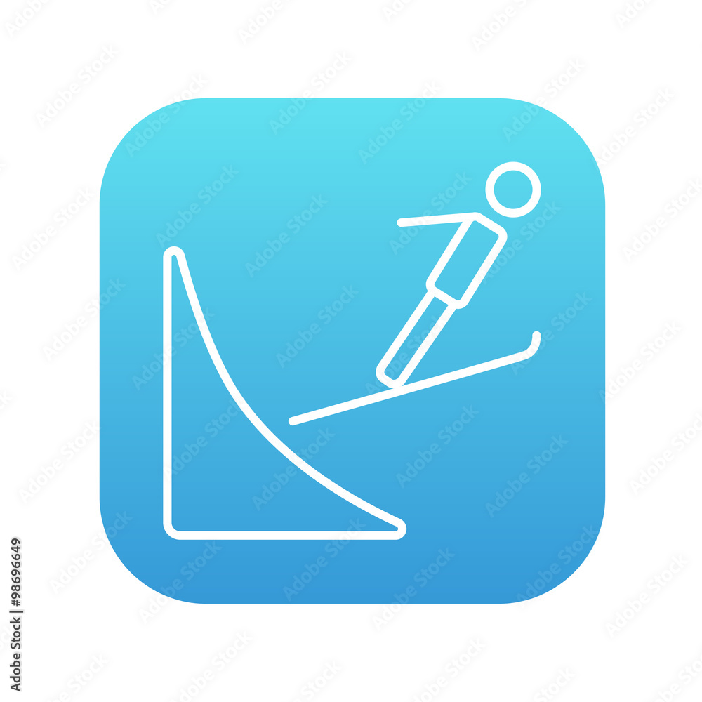 Ski jumping line icon. Ski jumping line icon.
