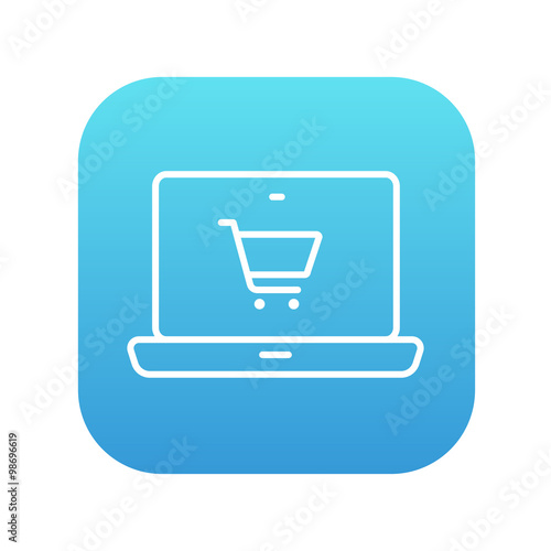 Online shopping line icon.