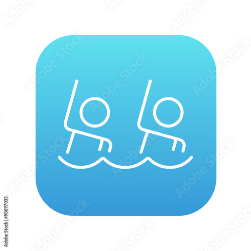 Synchronized swimming line icon.