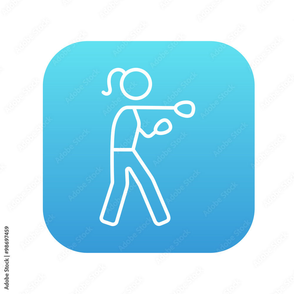 Obraz premium Female boxer line icon.