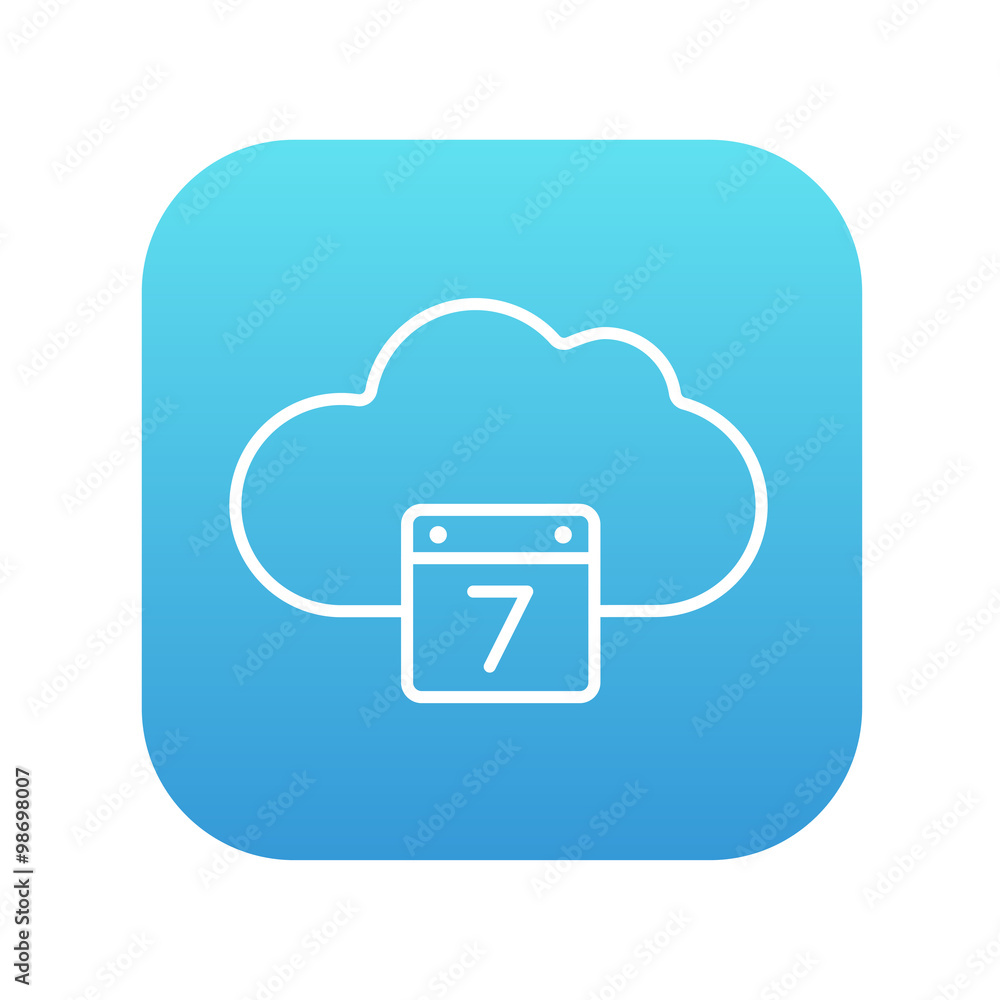 Cloud computing line icon. Cloud computing line icon.