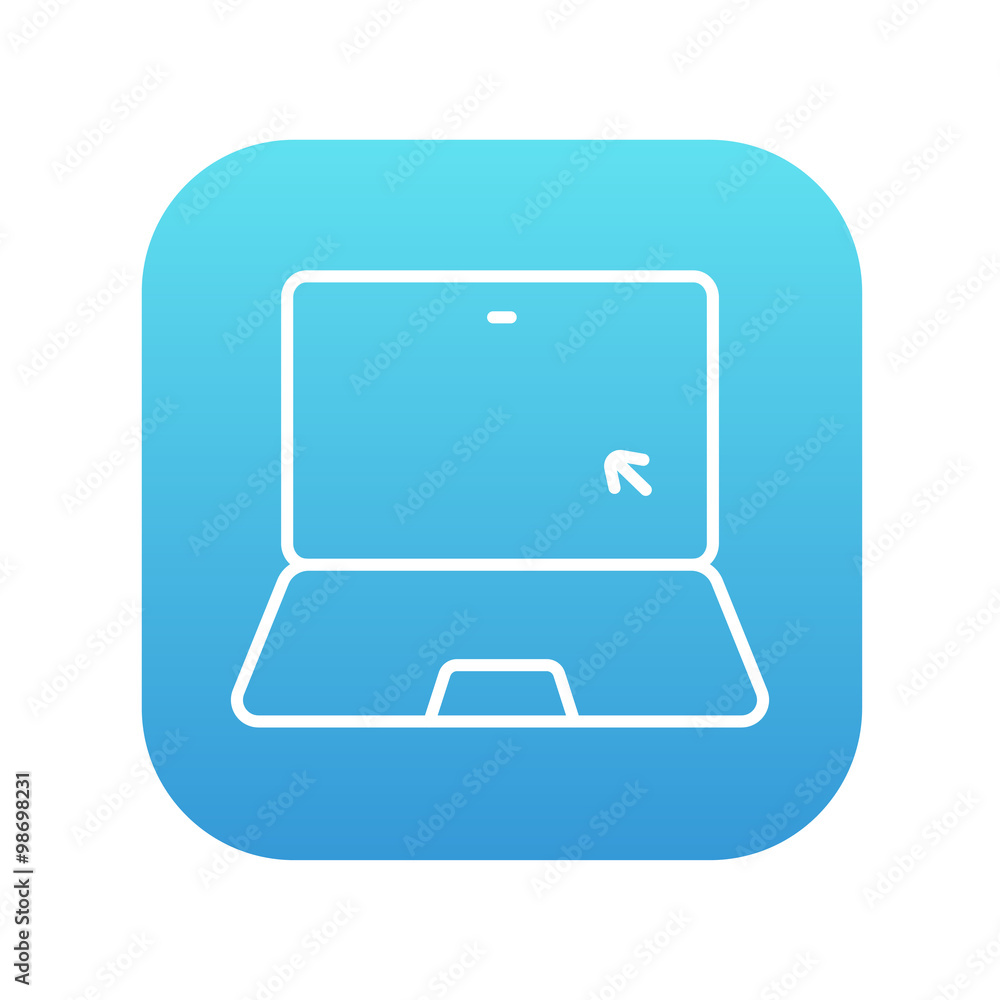 Laptop with cursor line icon. Laptop with cursor line icon.