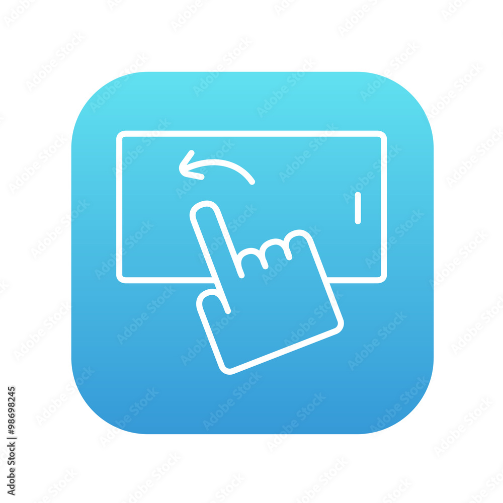 Finger touching smartphone line icon Finger touching smartphone line icon