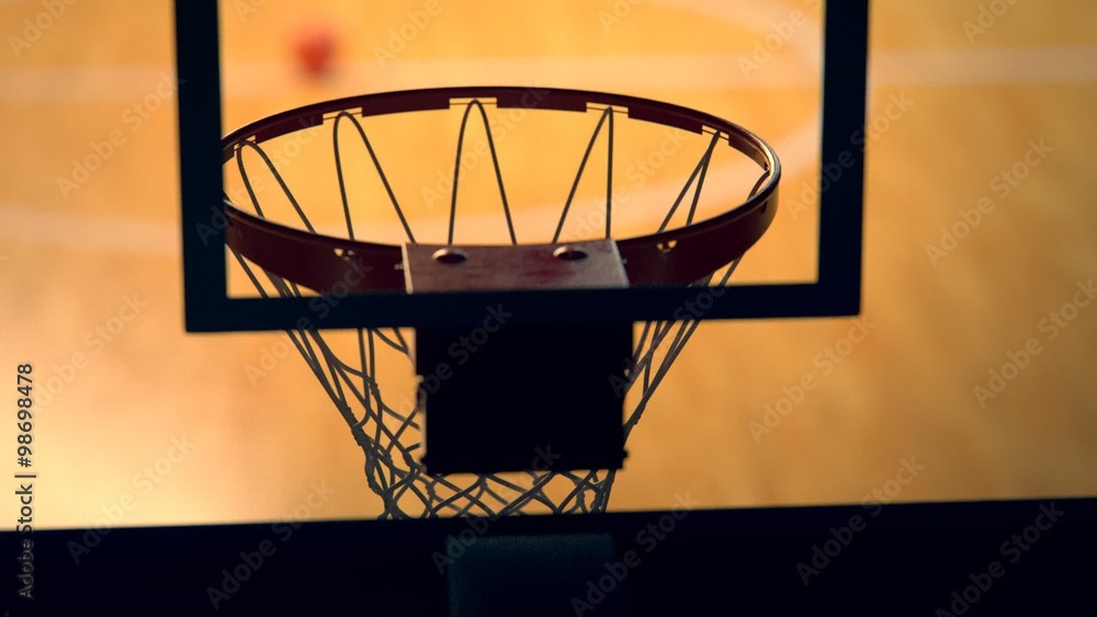 Basketball Backboard Basket, hoop and net on the empty court. Team sport. HD Basketball Backboard Basket, hoop and net on the empty court. Team sport. HD