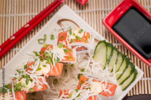 Japanese Food Salmon Roll photo