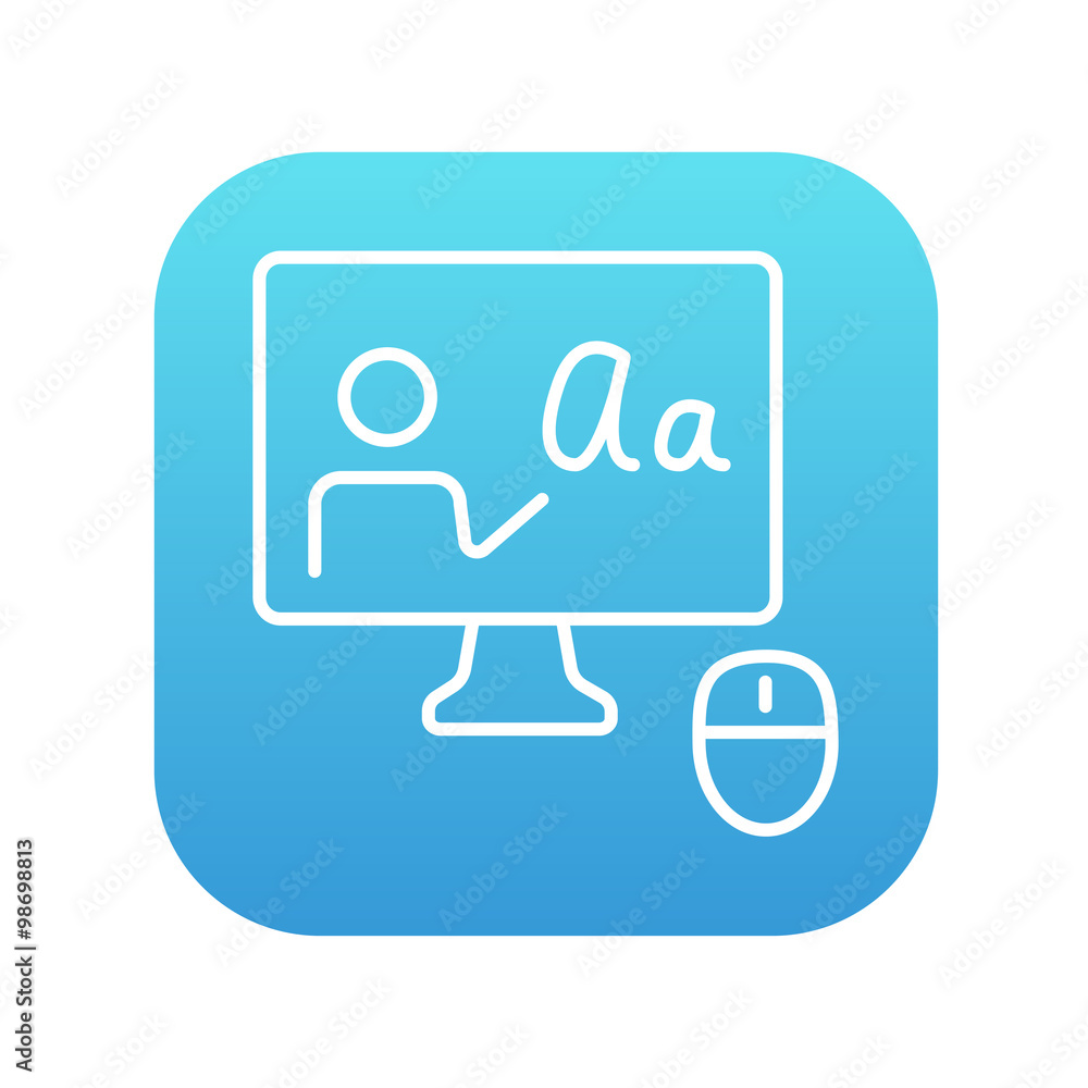 Online education line icon. Online education line icon.