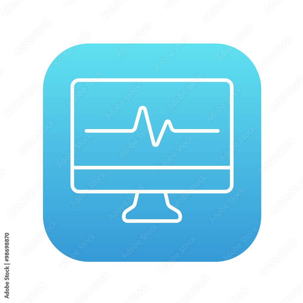 Heart beat monitor line icon. Heart beat monitor line icon.