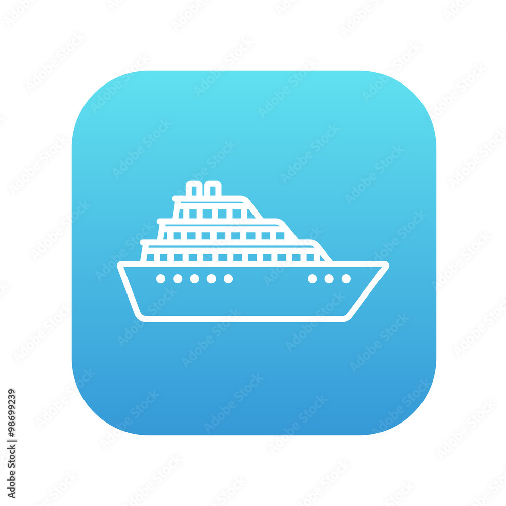 Obraz premium Cruise ship line icon.