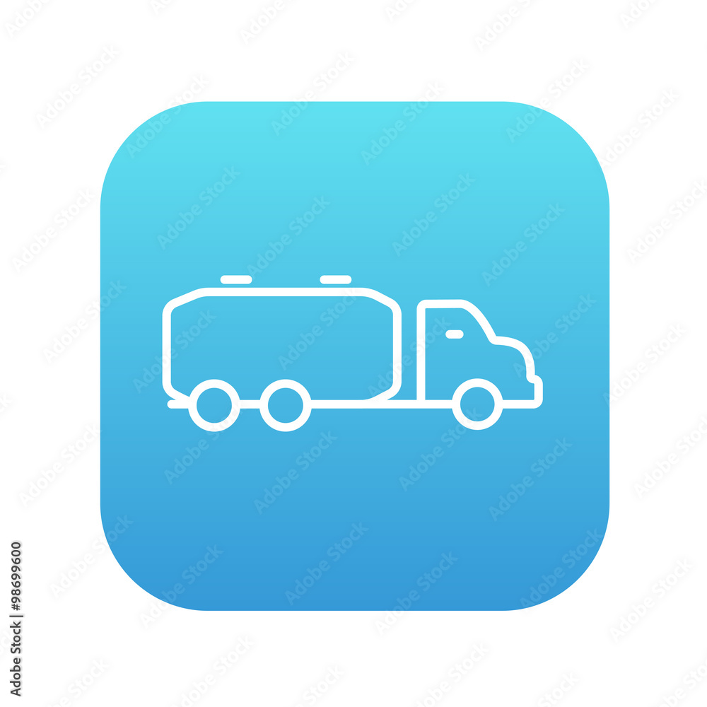 Truck liquid cargo line icon.