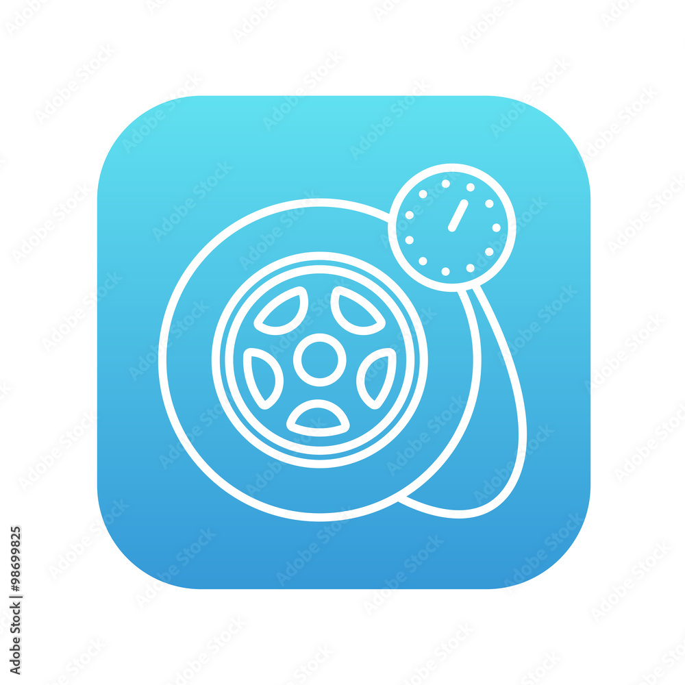 Pressure gauge tyre line icon. Pressure gauge tyre line icon.