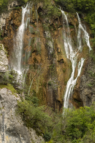 Beautiful waterfalls among mountains