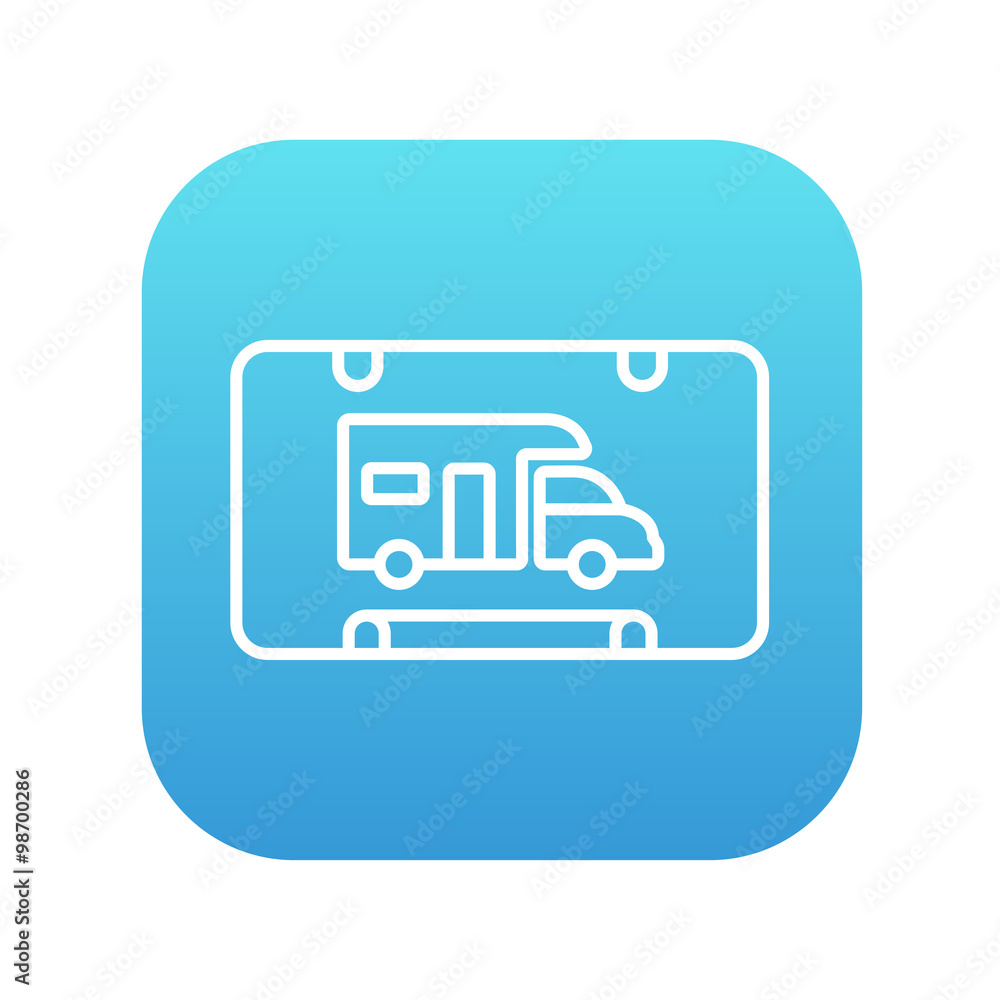 RV camping sign line icon. RV camping sign line icon.