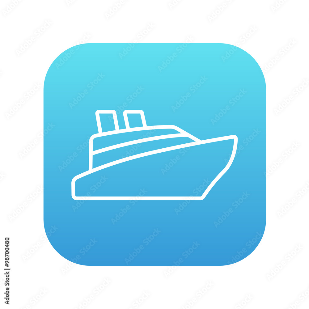Cruise ship line icon. Cruise ship line icon.